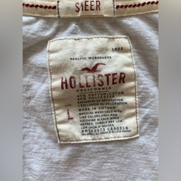 Y2k Hollister White Top with Buttons & Ruffles - Picture 6 of 6